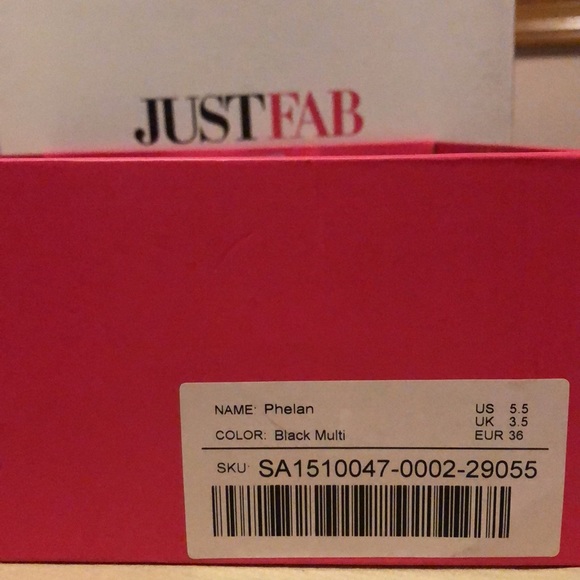 JustFab Phelan Heels Size 5.5 Black Multi Shoe - Picture 6 of 7